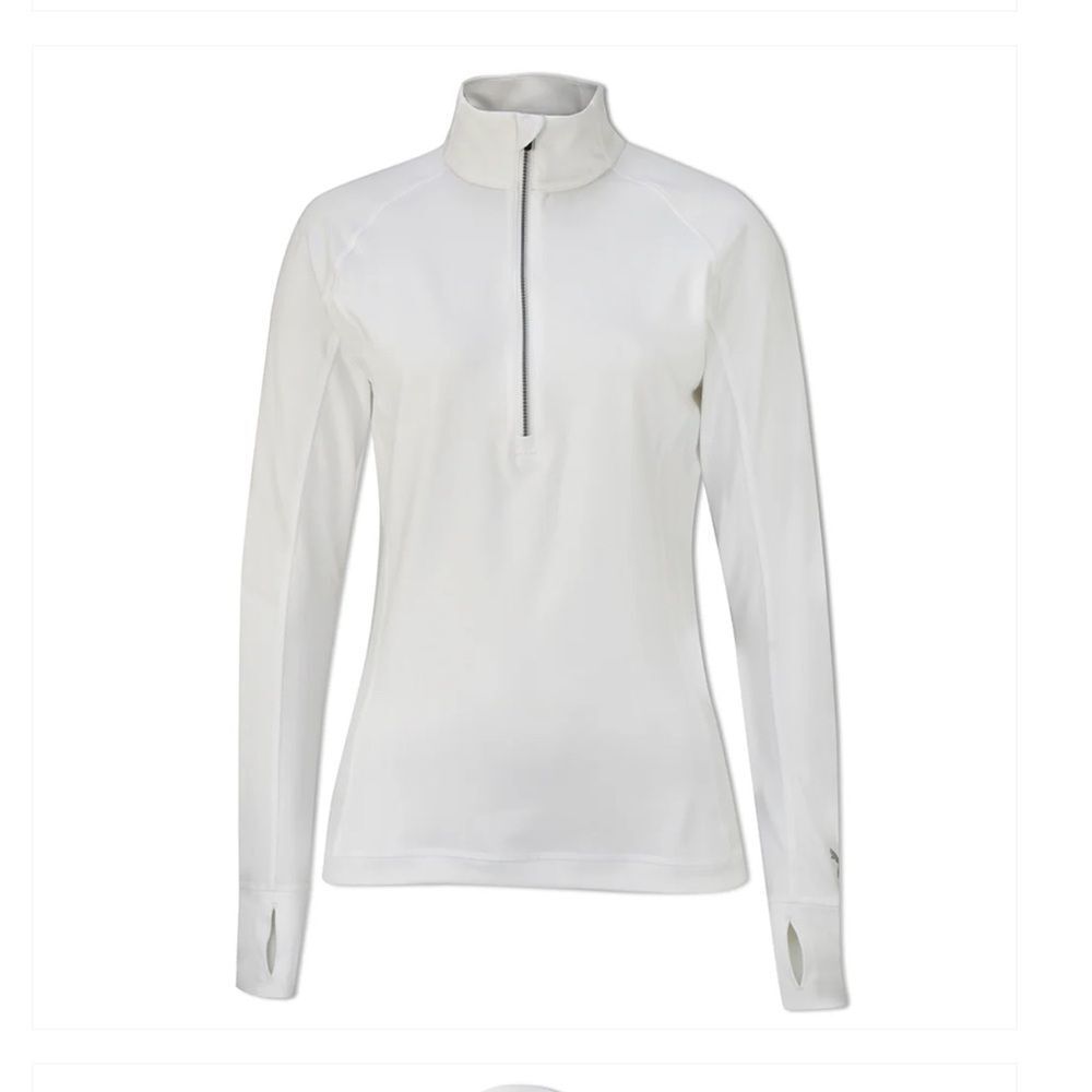 Puma DryCELL 1/4 Zip Golf Pullover Women’s Large White NWT Thumbhole Top
